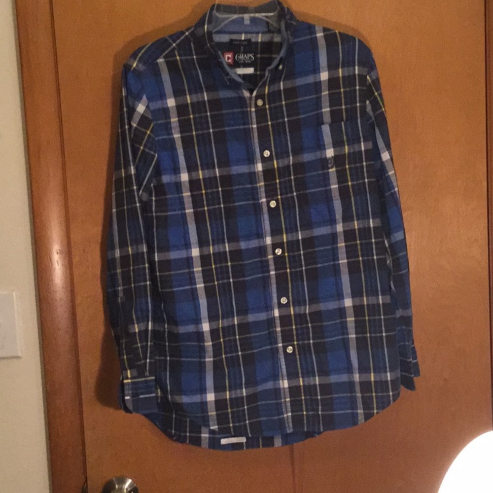 Chaps Long Sleeve Blue/White